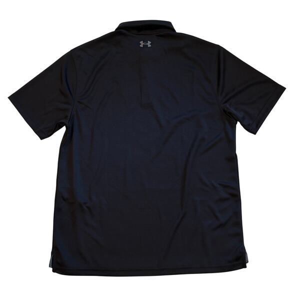 Under Armour Golf Shirt Men Large Black Loose Tech Polo Performance Short Sleeve - Picture 2 of 10